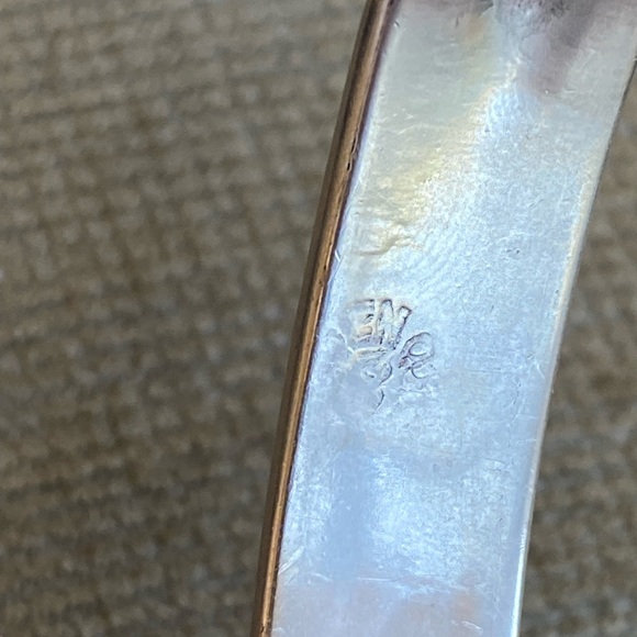 Vintage Silver and Turquoise and Abalone Women's bangle Bracelet - Picture 8 of 9